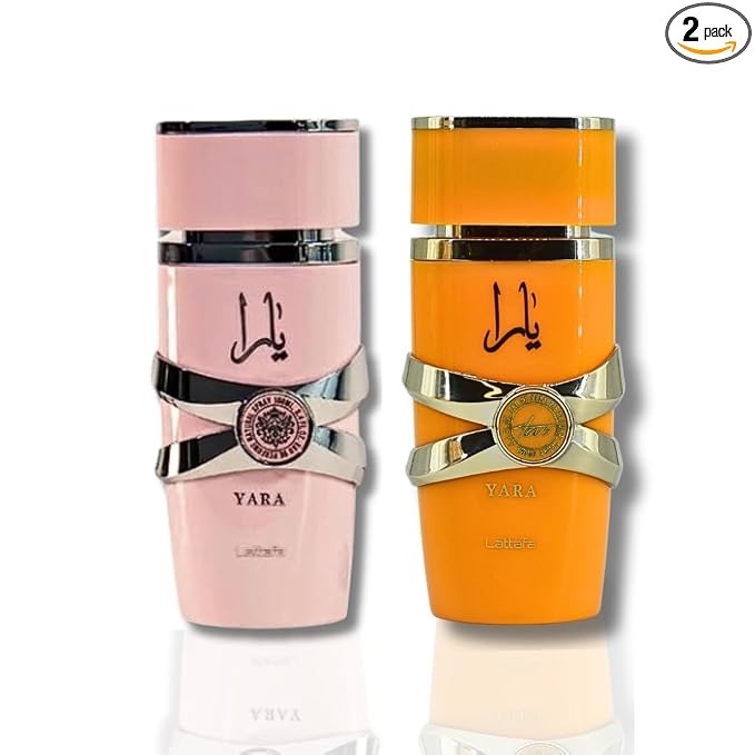 Lattafa for Women 2 Piece Eau de Parfum Gift Set (Yara + Yara Tous) 3.4 Ounce/100 ml each
