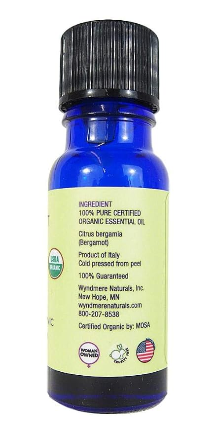 Bergamot Essential Oil - Certified Organic - Uplifting & Cheerful Citrusy Floral Scent - 100% Pure Therapeutic Quality for Aromatherapy - 10ml