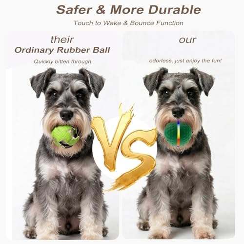 Smart Interactive Dog Toy,Smart Moving Bouncing Dogs Ball with RGB Lights, Automatic Moving, Bouncing, and Rotating,E-TPU Durable & Waterproof,for Small Medium Dogs Keep Them Busy