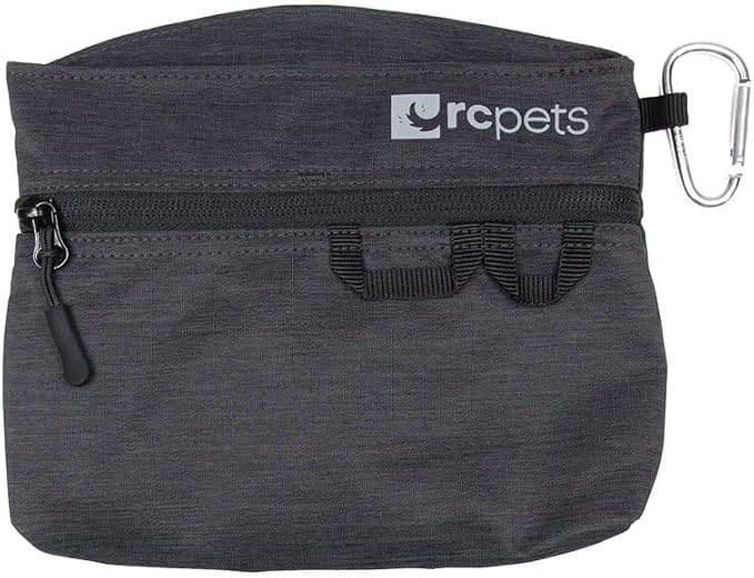 RC Pet Products Quick Grab Treat Bag, Training Pouch with Belt Clip, Dog Bag Dispenser and Stofor Accessories, Heather Black