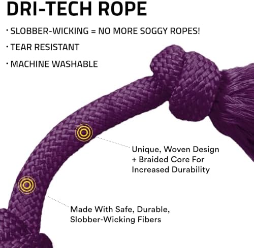 Playology Tug Rope Dog Toys for Small Dogs - Small, Bacon Scent, 2-pk