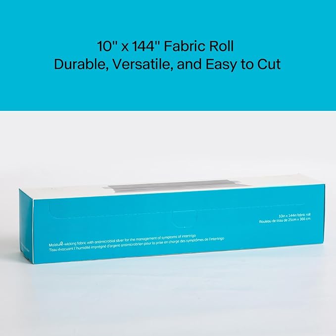 10"x144" Soft, Breathable Fabric Roll with Silver Complex – Ideal for Wound Care, Dressings, and Skin Fold Protection