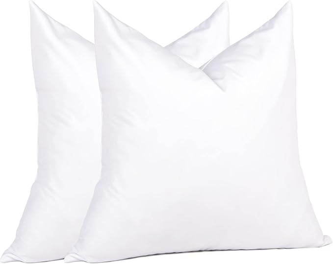 puredown® Euro Pillow Inserts 26 x 26 (Pack of 2, White), Down Feather Pillow Stuffer, Premium White Pillows for Bed, Couch, and Cushion