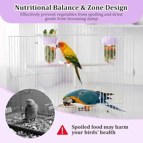 2 PCS Bird Food with Water Storage Design, Hanging Birds Feeder (Purple)