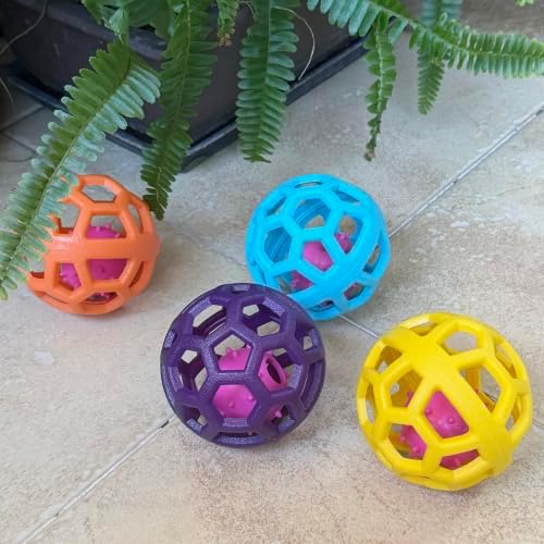 4pcs Dog & Cat Ball Toy Interactive Chasing Balls with Bell for Pet