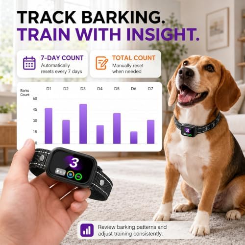 RPZ Bark Collar for Small Medium Large Dogs 8-150 Lbs, Black