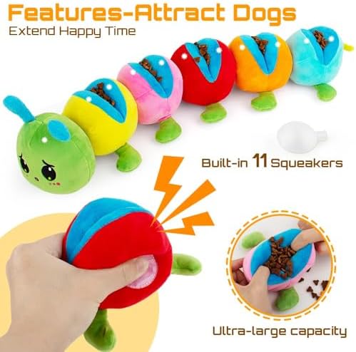 AWOOF Dog Snuffle Toy, Squeak Dog Toys for Stress Release & Boredom Relief, Dog Puzzle IQ Training, Snuffle Foraging Instinct Training, Detachable Puzzle Enrichment for Medium Small Dogs