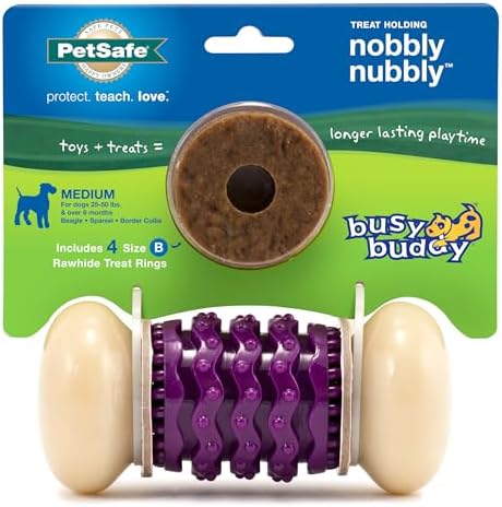PetSafe Busy Buddy Nobbly Nubbly Treat Holding Dog Chew Toy, Medium