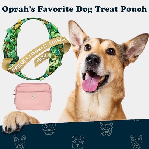 Puppington 3-in-1 Crossbody & Dog Treat Pouch for Pet Training - Matching Compostable Poop Bags, Built-In Poop Bag Dispenser & Slow-Feeding Travel Dog Bowl - Dog Walking Bag (Blush Pink)