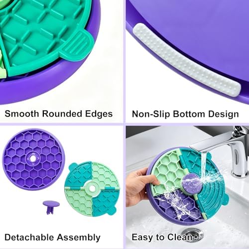 3-in-1 Slow Feeder Interactive Puzzle Toy Lick Mat-Calming