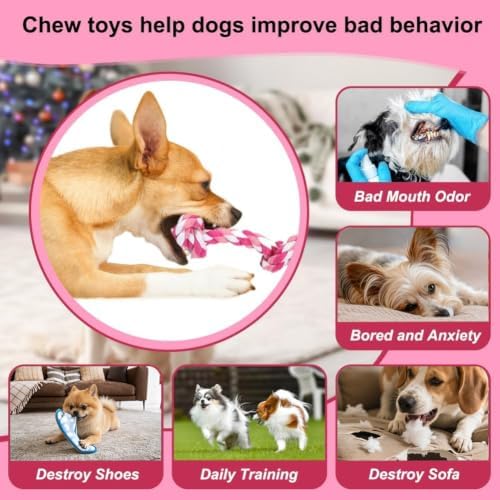 SZEE Dog Rope Toy, Rope Toys for Dogs, Suitable for Small Breeds Puppies