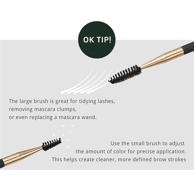 SOO ADOR okhee Dual Spoolie Brush NUN10 – Professional Korean Makeup Brush, Dual-Sided Brow & Lash Spoolie for Groomed Eyebrows, Clump-Free Lashes & Polished Finish