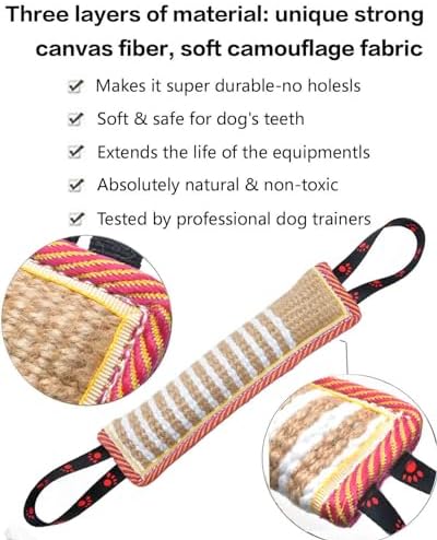 Clysoru Dog Tug Toy Tough Jute Bite Pillow Lasting Training Equipment Puppy to Large Dogs Interactive for Large and Small