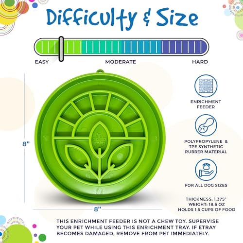 SodaPup Garden eTray – Durable Enrichment Feeder Made in USA from Non-Toxic, Pet-Safe, Food Safe Material for Mental Stimulation, Calming, Slowing Down Eating, Healthy Digestion, & More