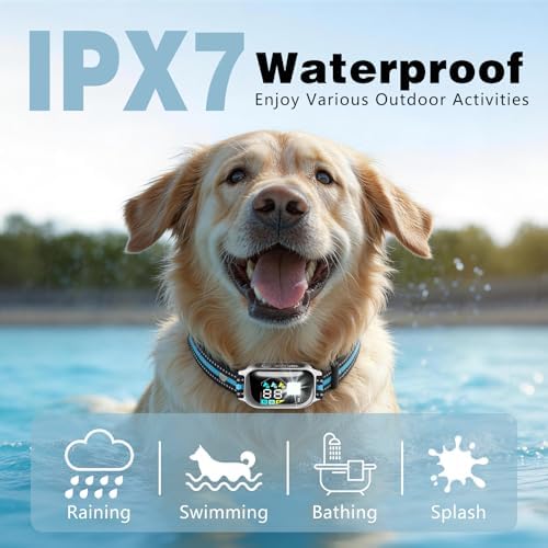 2 in 1 Shock Collar for Dogs 7-120lbs, Automatic Bark Collar with Remote Control, 3300ft IPX7 Waterproof E Collar for Large Medium Small Dogs with Beep (1-9), Vibration(1-16), Safe Shock(1-99)
