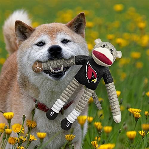 Littlearth NFL Arizona Cardinals Sock Monkey Pet Toy, Team Color, One Size