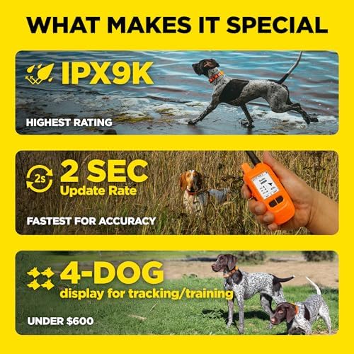 Dogtra PATHFINDER2 MINI Compass Live GPS Dog Tracking & Training System - 4-Mile Range E-Collar Handheld with No Subscription, Offline Maps, GPS Fence, Expandable up to 21 Dogs, for Dogs 15+ lbs