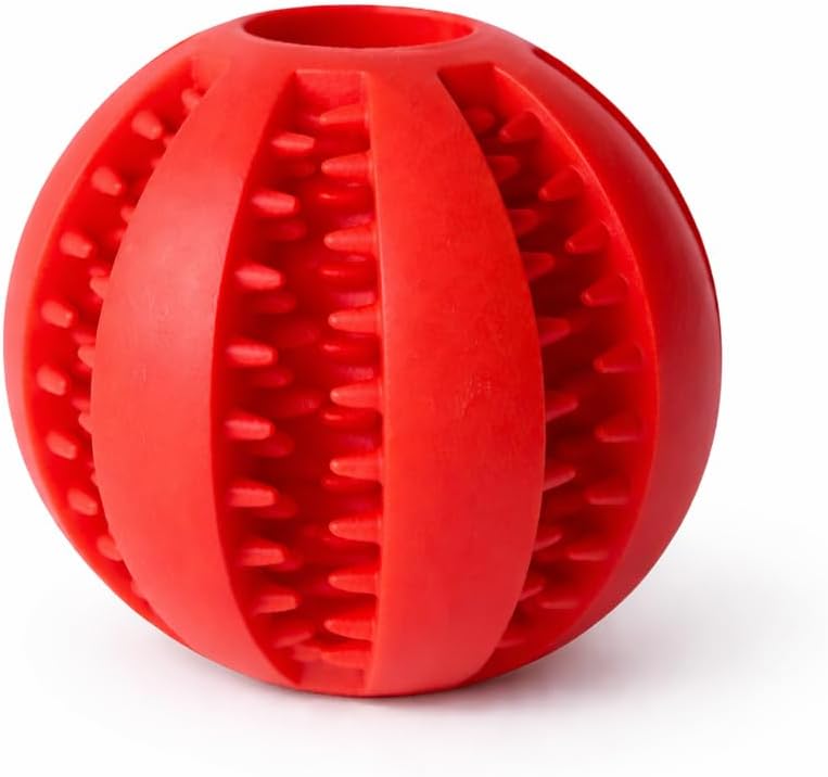 Dog Treat Ball for Small Dogs – Interactive Chew Toy, Teeth Cleaning & Mental Stimulation, Durable Rubber Treat Dispensing Toy