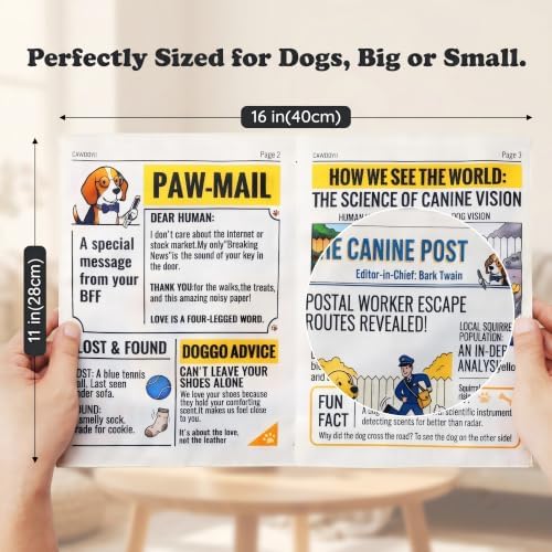 Crinkle Dog Toy Newspaper, Newspaper Dog Toy Canine Vision 2 Pack