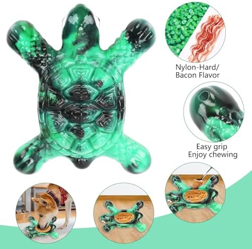 Letsmeet Tough Indestructible Dog Chew Toys for Aggressive Chewers to Keep Them Busy - Heavy Duty Nylon with Treat Groove for Medium & Large Breeds