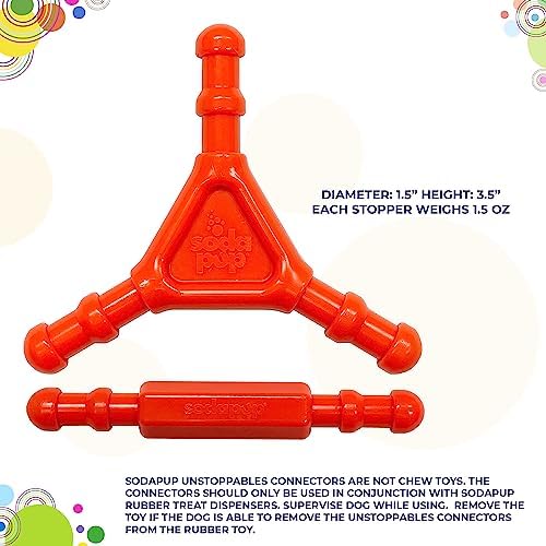 SodaPup Unstoppables – Connectors for Treat Dispensers Made in USA from Non-Toxic, Pet Safe, Food Safe Nylon Material to Link Treat Dispensers and Challenge Dog’s Foraging Instincts – 2 Pack