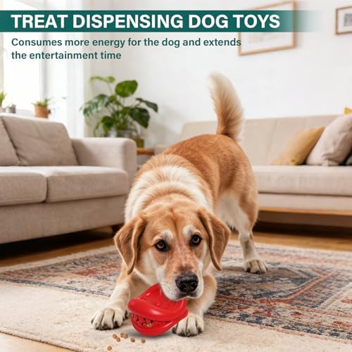 Treat Dispensing Dog Toy for Aggressive Chewer, Large Medium Dogs