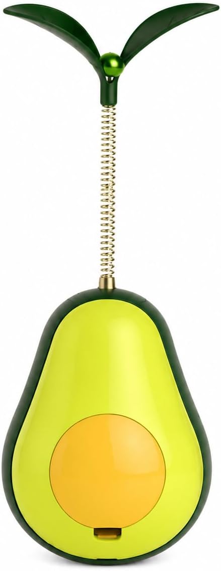 Avocado Multifunctional Cat Toy – 4-in-1 Wobble Toy, Treat Dispenser, Catnip-Ready & Teaser Wand