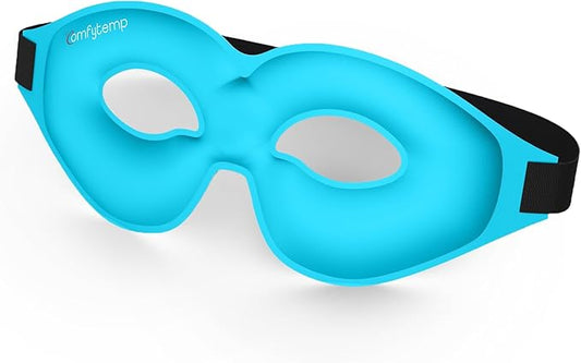 Comfytemp Cold Gel Eye Mask, Cooling Eye Ice Pack for Puffiness, Reusable Cold Compress Sleeping Mask for Puffy Eye, Dry Eyes, Sinus, Dark Circles, Migraines Relief, 2 Temp Side, Get Well Gift, 1 Pcs