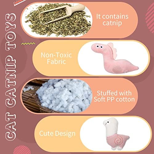 Sratte 25 Pcs Catnip Cat Chew Toy Interactive Catnip Filled Kitten Soft Cotton Cat Toys for Cats Kitten, Assorted Cat Teething Chew Indoor Pet Supplies (Lovely)