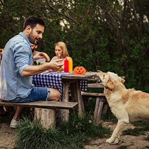 Homoyoyo 3Pcs Pumpkin Shaped Dog Sound Toy, Squeaky Pet Ball Toy for Training and Interactive Play, Assorted Colors, 3.14 x 3.14 x 2.36 Inches