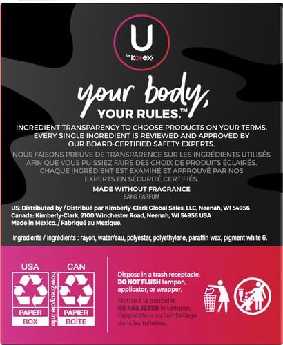 U by Kotex Tampons, Click Compact, Regular Absorbency, Unscented, 45 Count (Pack of 2)
