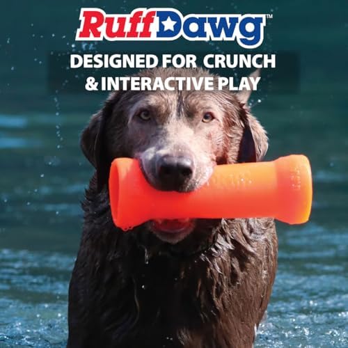 Ruff Dawg Crinkit Medium 5.5” (1 PC) – Rubber Crunch Dog Toy with Replaceable Bottle – Interactive Chew for Small to Medium Dogs – Made in USA – Assorted Neon Colors