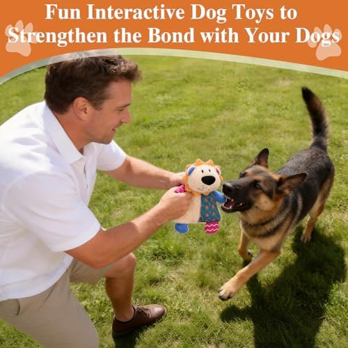 Dog Squeaky Crinkle Plush Lion Toys for Chewers