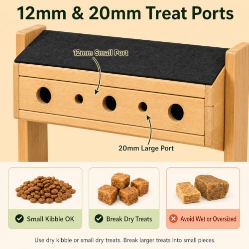 Dog Nail File Toy, 3-in-1 Interactive Treat Puzzle & Nail Grinder Alternative, Adjustable Bamboo Enrichment Feeder for Anxious Dogs