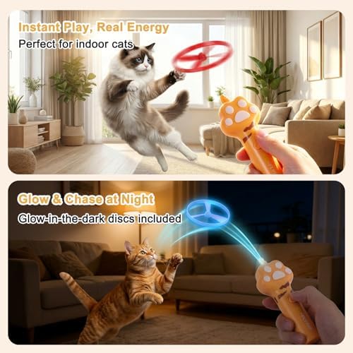 Cat Toys for Indoor Cats, Interactive cat Fetch Toy Launcher for Chasing