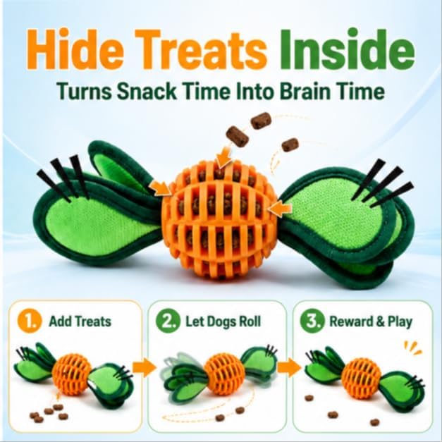 2 Pack Dog Chew Toy for Small Breeds, Puppies Treat Dispensing Ball