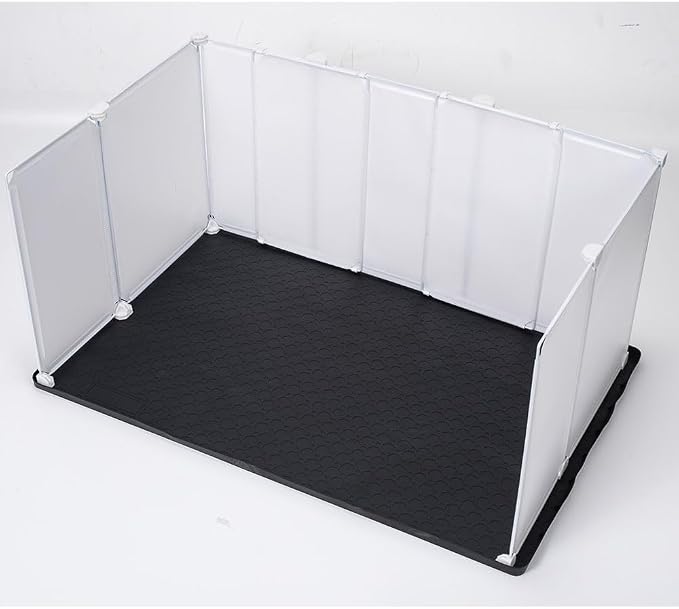 Litter Box Splash Guard, Litter Box Pee Shields for Dogs, Easy to Clean Indoor Dog Fence with Puppy Pee Pad Holder Tray Fits