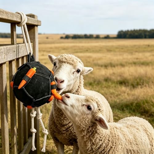 Carrot Shaped Horse Treat Ball, Slow Feeding Dispenser, Bite Resistant Equine Training Toy, Stress Relief Feeding Ball Accessory for Horse Stable Daily Use