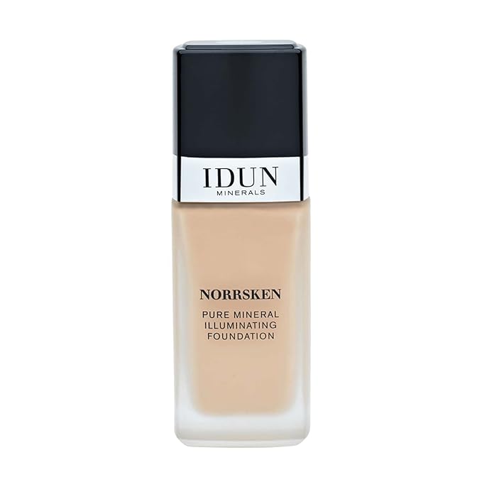 IDUN Minerals Liquid Norrsken Foundation - Silky Smooth Coverage - Luminous, Dewy Finish for Dry and Dull Skin - Water Resistant and Vegan Makeup - 210 Siri - Neutral Medium - 1.01 oz