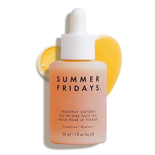 Summer Fridays Heavenly Sixteen Face Oil - All-In-One Hydrating Face Oil for Dry Skin - Made with a Restorative Blend of 16 Non-Comedogenic Oils to Help Condition and Plump Skin (1 Fl Oz)
