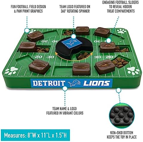 Pets First NFL Detroit Lions Puzzle Toy, Puzzle Treat Dog Toy, Interactive Dog Treat Toy, Dog Puzzle