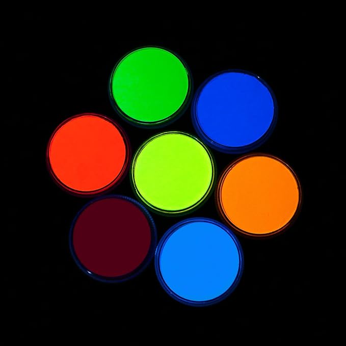 Bowitzki 30g Professional Face Paint Body Paint Water Based Face painting Makeup Safe for Kids and Adults Split Cake Single Color (Neon White)