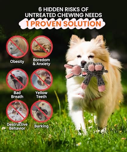Squeaky Plush Donkey Dog Toy, Stuffed Animal Chew Toy for Small Dogs