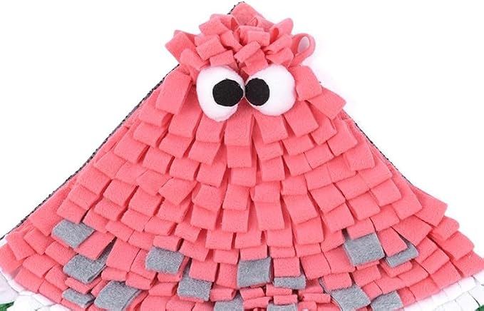 Vedem Small Animal Snuffle Mat Fleece Foraging Mats Interactive Feeding Toy Rabbit Guinea Pig Rat Hamster Anti Slip Treat Dispenser (Watermelon)