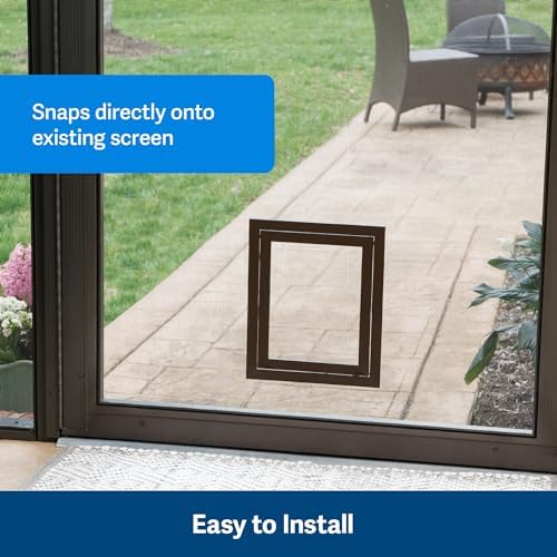 PetSafe Pet Entry for Screen Doors, Windows, and Porches - Size Small for Dogs and Cats up to 30 lb Easy Access Brown(Pack of 6)
