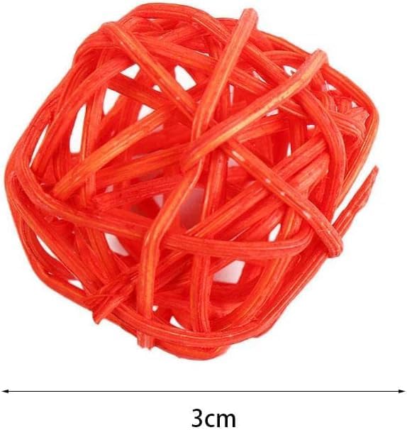 10 Pcs Colorful Parrot Rattan Ball Toy, Parrot Toy Ball Bird Training Toy Interactive Bird Ball Toy Rattan Parrot Toy Bird Supplies