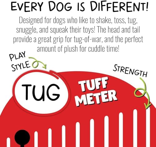 Jolly Pets Fat Tail Lion Plush Squeaky Dog Toy, Small
