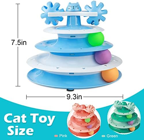 UPSKY Cat Toy Roller 4-Level Turntable with Colorful Balls and Bell Ball | Puzzle Kitten Toys, Sturdy Structure, Detachable Design, Easy to Assemble, Anti-Slip, Reduces Boredom for Indoor Cats