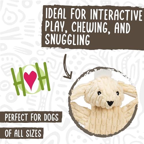 HuggleHounds Flatties - Dog Plush Toys to Keep Them Busy, Squeaky Crinkle Pet Toy for Medium and Large Dogs, Durable Stuffed Animal Toy - Bobbi Bunny HuggleFlatties, Large