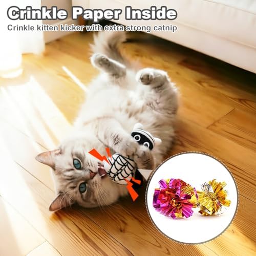 Retro Shaw Catnip Cat Toys, Horror Goth Cat Toy for Indoor Cats Kitty, 4PCS